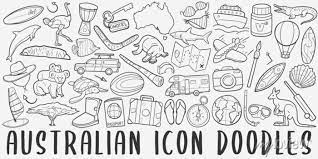 Australia Doodle Icon Set Australian