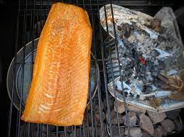 Smoked Salmon On Charcoal Grill gambar png