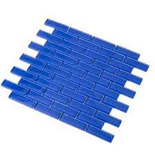 Cobalt Blue Glass Brick Tile Glass