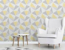 Yellow Grey Geometric Wallpaper