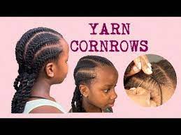 This hairstyle never goes out of fashion but seems to be increasingly growing day by day. Tutorial Needle And Thread Cornrows Yarn Cornrows Miss Judy Youtube Cornrows Cornrows Natural Hair African Hairstyles For Kids