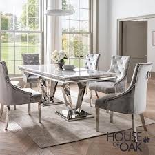 Ainpecca dining table set oak effect dining table with 4 dining chairs, velvet dining chairs fabric upholstered seat with metal legs lounge(grey, 150cm oak) 5.0 out of 5 stars 1 £265.99 £ 265. Arturo Grey 200cm Dining Table House Of Oak