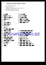 Morse Code Chart Templates Samples Forms
