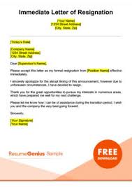 Resignation Letter Samples Free Downloadable Letters