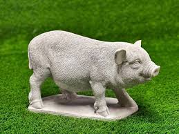 Potbelly Standing Pig Figure Concrete