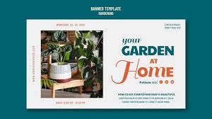 flat design banner gardening template