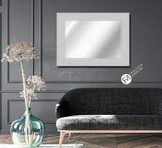 x large silver rippled frame mirror