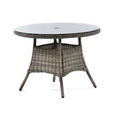 Regent Rattan Round Glass Dining Table