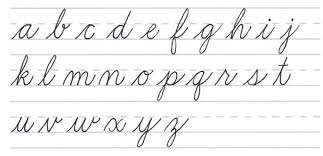 in cursive script