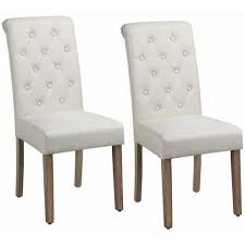 An influential range of high end dining room chairs in both sculptural and luxurious designs. Classic Fabric Upholstered Dining Chairs Spring Padded Seat High Back Roll Top Scroll Desk Chairs W Adjustable Footpads Soild Oak Legs For Home Commercial Set Of 2 Beige 591716 Beige 2pcs