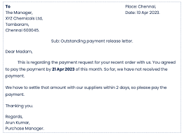 sle payment request letter