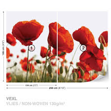 Flowers Poppies Field Nature Wall Mural