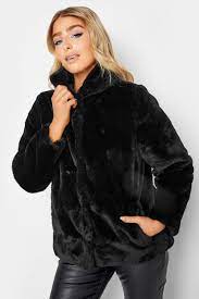 M Co Black Faux Fur Coat M Co