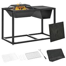 Outsunny 4 In 1 Fire Pit Bbq Grill