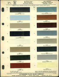 Ditzler Automotive Finishes Color Chip Chart 1966 Mercury