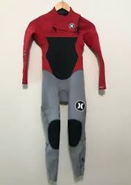 Details About Hurley Childs Full Wetsuit Youth Juniors Size 10 12 Fusion 3 2 Chest Zip Red