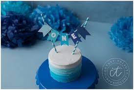 First Birthday Blue Cake gambar png