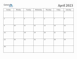 april 2023 monthly calendar pdf word