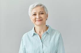 While blue hair might not be quite as popular among older women as it was a few decades ago, the fad hasn't died out. Free Photo Portrait Of Beautiful Energetic Mature Female Photographer With Short Hair And Wrinkles Taking Images Using Black Professional Camera
