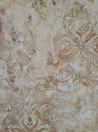 Venetian Plaster Finish With Embedded Stencil Designs Faux