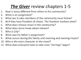 The man that i named the giver passed along to the boy knowledge, history he following questions will help you think about the important parts of each chapter. Ppt The Giver Review Chapters 1 5 Powerpoint Presentation Free Download Id 2642057