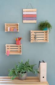 Wooden Box Shelves With Decorations On