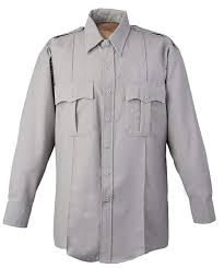 Elbeco Dutymaxx Male Long Sleeve Shirt Grey Zipper Front At