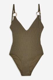 Topshop Shirred Ring Plunge One Piece Products Plunging