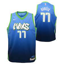 The original dallas mavericks wore white at home and blue on the road the jerseys themselves were decidedly modern and were a flashy change of pace from the simple look the mavs rocked for their first two decades. Dallas Mavericks Youth Doncic City Edition 19 20 Swingman Jersey Dallasmavs Shop