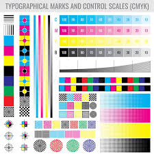 Cmyk Press Print Marks And Colour Tone Gradient Bars For