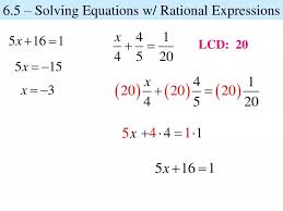 Ppt 6 5 Solving Equations W