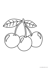 Pretty bowl of fruit coloring page. Cherry Coloring Pages Fruits Food The Cherries Printable 2021 156 Coloring4free Coloring4free Com