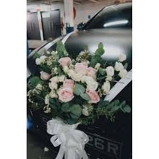 bridal car flower decoration in