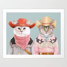 Cowboy Cats Art Print By Animal Crew
