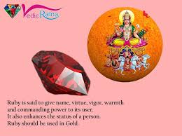 Ruby Gemstone Is Recommended To Strengthen Planet Sun Surya