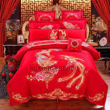 Chinese Tradition Red Wedding Bedding
