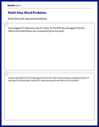 Multi Step Word Problems Worksheets For