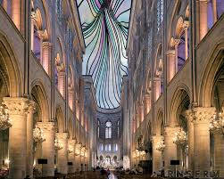 Notre Dame With Stained Glass Spire