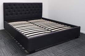 queen black upholstered bed frame
