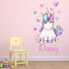 Custom Name Love Heart Unicorn Wall