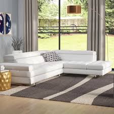 White Leather Sectional Sofa With