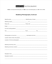 Sample Wedding Photography Contract Template Under