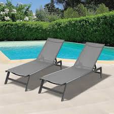 Outdoor 2 Pcs Set Patio Lounge Chairs