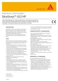 pdf data sheet sikagrout 312