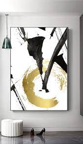 Abstract Gold Foil Print Black And Gold