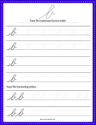 how to write a lowercase cursive b