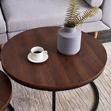 Coffee Table Set With Walnut Color