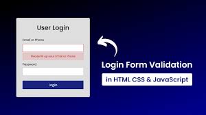 login form validation using html css