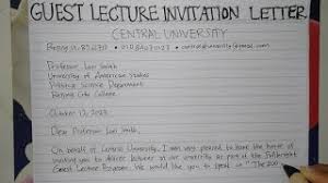 an invitation letter for guest lecture