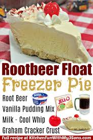 This Rootbeer float freezer pie is so good! I love making root beer ...